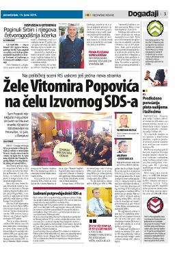 Žele Vitomira Popovića na čelu Izvornog SDSa 